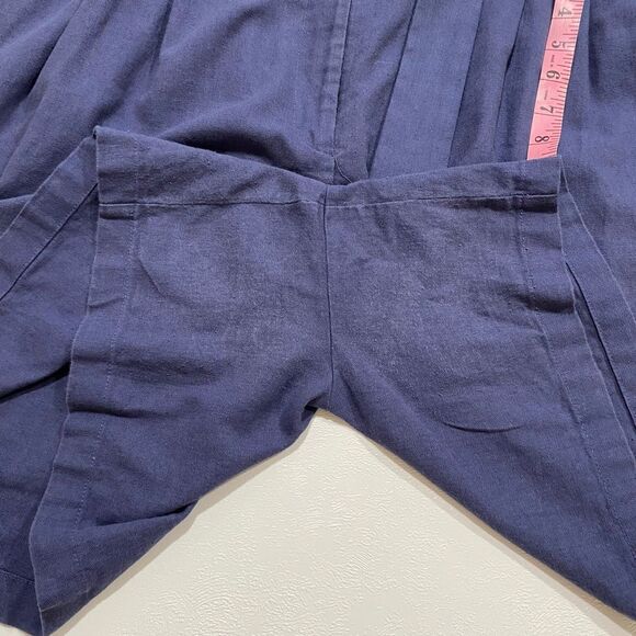 ModCloth x Princess Highway Women’s 22 Linen Belted High Waist Shorts | Navy Ple - Picture 6 of 9